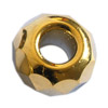 1 Pkg. (6 Stk.) Metalized-Crystal Großlochperlen 9x14mm Gold